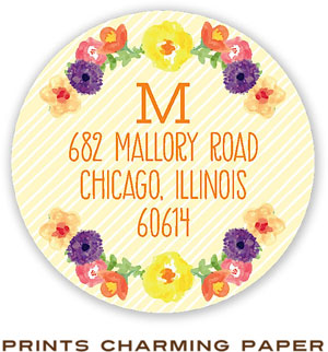 Prints Charming Address Labels - Yellow Watercolor Wreath Prints Charming Address Labels - Yellow Watercolor Wreath