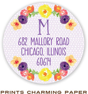 Prints Charming Address Labels - Lilac Watercolor Wreath Prints Charming Address Labels - Lilac Watercolor Wreath