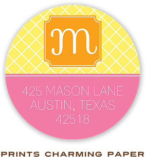 Prints Charming Address Labels - Yellow And Pink Band Prints Charming Address Labels - Yellow And Pink Band