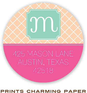 Prints Charming Address Labels - Tangerine Band