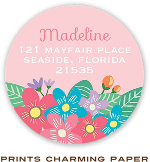 Prints Charming Address Labels - Vintage Pink Floral Banner