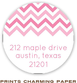 Prints Charming Address Labels - Pink Chevron Banner