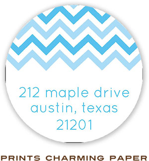 Prints Charming Address Labels - Blue Chevron Banner