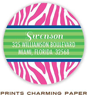 Prints Charming Address Labels - Pink Zebra