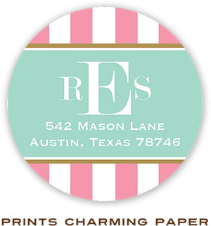 Prints Charming Address Labels - Classic Melon Stripes