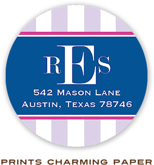 Prints Charming Address Labels - Classic Lilac Stripes