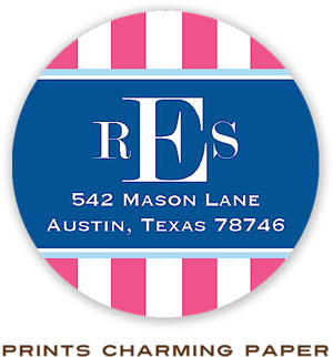 Prints Charming Address Labels - Classic Berry Stripes