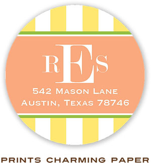 Prints Charming Address Labels - Classic Yellow Stripes