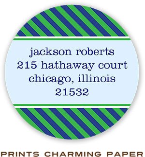 Prints Charming Address Labels - Green Stripe Soccer Prints Charming Address Labels - Green Stripe Soccer