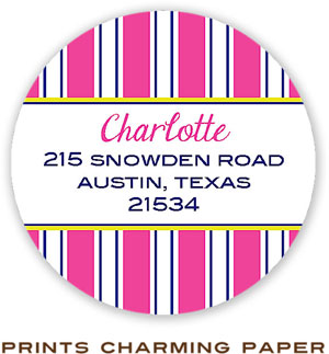 Prints Charming Address Labels - Tennis Stripe