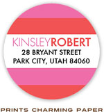 Prints Charming Address Labels - Modern Pink Tonal Stripes