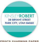 Prints Charming Address Labels - Modern Green Tonal Stripes