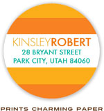 Prints Charming Address Labels - Modern Tangerine Tonal Stripes
