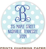 Prints Charming Address Labels - Aqua Dots Monogram