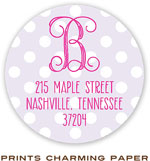 Prints Charming Address Labels - Lilac Dots Monogram