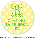 Prints Charming Address Labels - Yellow Dots Monogram