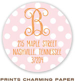 Prints Charming Address Labels - Pink Dots Monogram