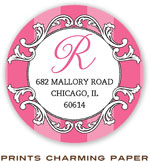 Prints Charming Address Labels - Pink Elegant Stripe