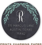 Prints Charming Address Labels - Chalkboard Flourish Monogram