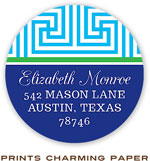 Prints Charming Address Labels - Blue Lattice Initial