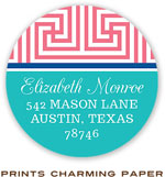 Prints Charming Address Labels - Melon Lattice Initial