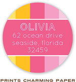 Prints Charming Address Labels - Pink Tonal Stripes