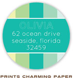 Prints Charming Address Labels - Mint Tonal Stripes