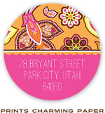 Prints Charming Address Labels - Orange Paisley