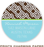 Prints Charming Address Labels - Chocolate Lattice