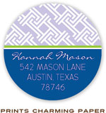 Prints Charming Address Labels - Lilac Lattice