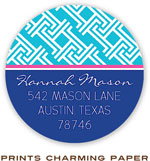 Prints Charming Address Labels - Turquoise Lattice