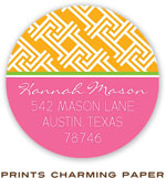 Prints Charming Address Labels - Orange Lattice