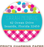 Prints Charming Address Labels - Hot Pink Gingham Confetti