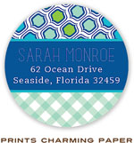 Prints Charming Address Labels - Mint Gingham Pattern