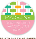 Prints Charming Address Labels - Lime Retro Pattern