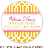 Prints Charming Address Labels - Orange Lattice Pattern