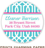 Prints Charming Address Labels - Turquoise Lattice Pattern