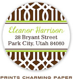 Prints Charming Address Labels - Chocolate Lattice Pattern