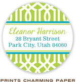 Prints Charming Address Labels - Lime Lattice Pattern