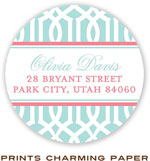 Prints Charming Address Labels - Mint Lattice Pattern