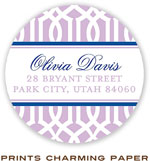 Prints Charming Address Labels - Lilac Lattice Pattern