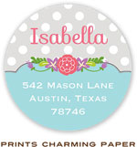 Prints Charming Address Labels - Gray Polka Dot Banner