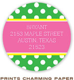 Prints Charming Address Labels - Preppy Green Monogram Dot