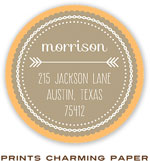 Prints Charming Address Labels - Tangerine Arrows