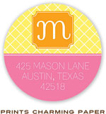 Prints Charming Address Labels - Yellow And Pink Band