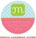 Prints Charming Address Labels - Aqua Blue Band