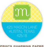 Prints Charming Address Labels - Yellow And Turquoise Band