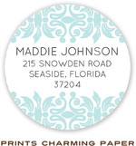 Prints Charming Address Labels - Aqua Classic Motif