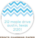 Prints Charming Address Labels - Blue Chevron Banner