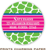 Prints Charming Address Labels - Green Giraffe